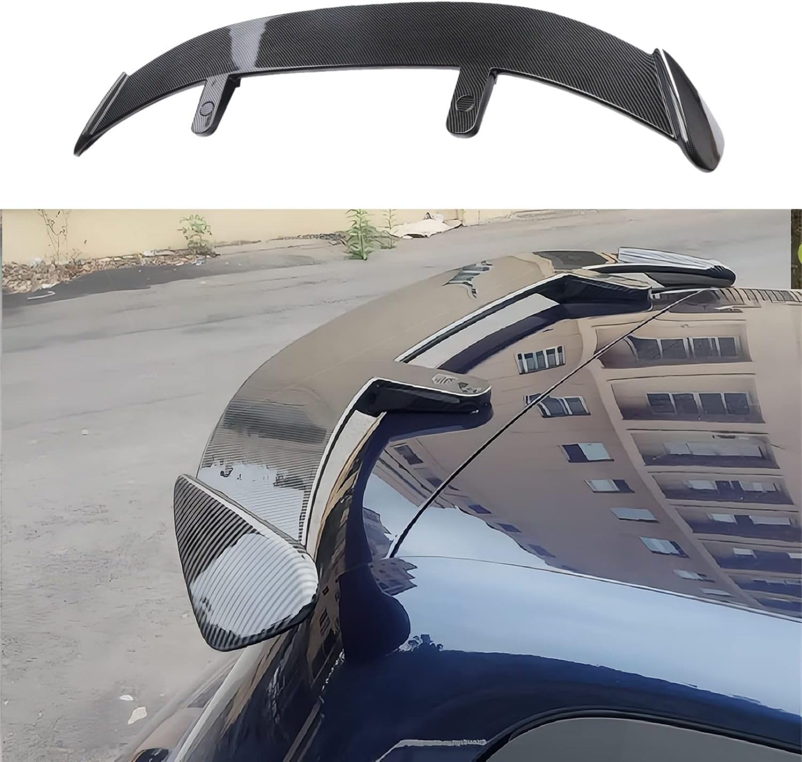 Heckspoiler für Hyundai Tucson NX/TL/LM/JM 4/3/2/1.Gen 2005-2021 2022 2023 2024 2025, Universal Kohlefaser Auto-Hintere Spoiler-Flügel Dachspoiler Auto Zubehör,Carbon Fibre Look von SUNJFY