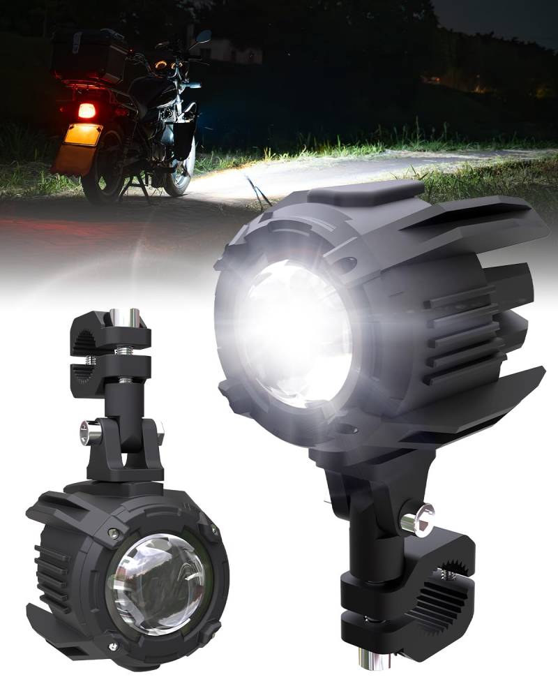 SUPAREE Motorrad Nebelscheinwerfer LED Zusatzscheinwerfer Motorrad Motorrad Zusatzscheinwerfer LED Mit Kabelbaum IP68 9-30V für Motorrad R1200GS F800GS F650 LC ADV 1190 1190R 1290 (Weißes) von SUPAREE