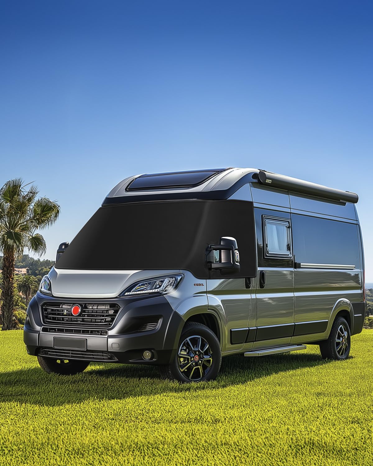 SUPAREE Sonnenschutz Frontscheibe Wohnmobil Außen Frontscheibenabdeckung Wohnmobil Frontscheibenabdeckung Ducato für F-iat Ducato UV-Schutz Wasserdicht Heavy Duty 600D Oxford von SUPAREE