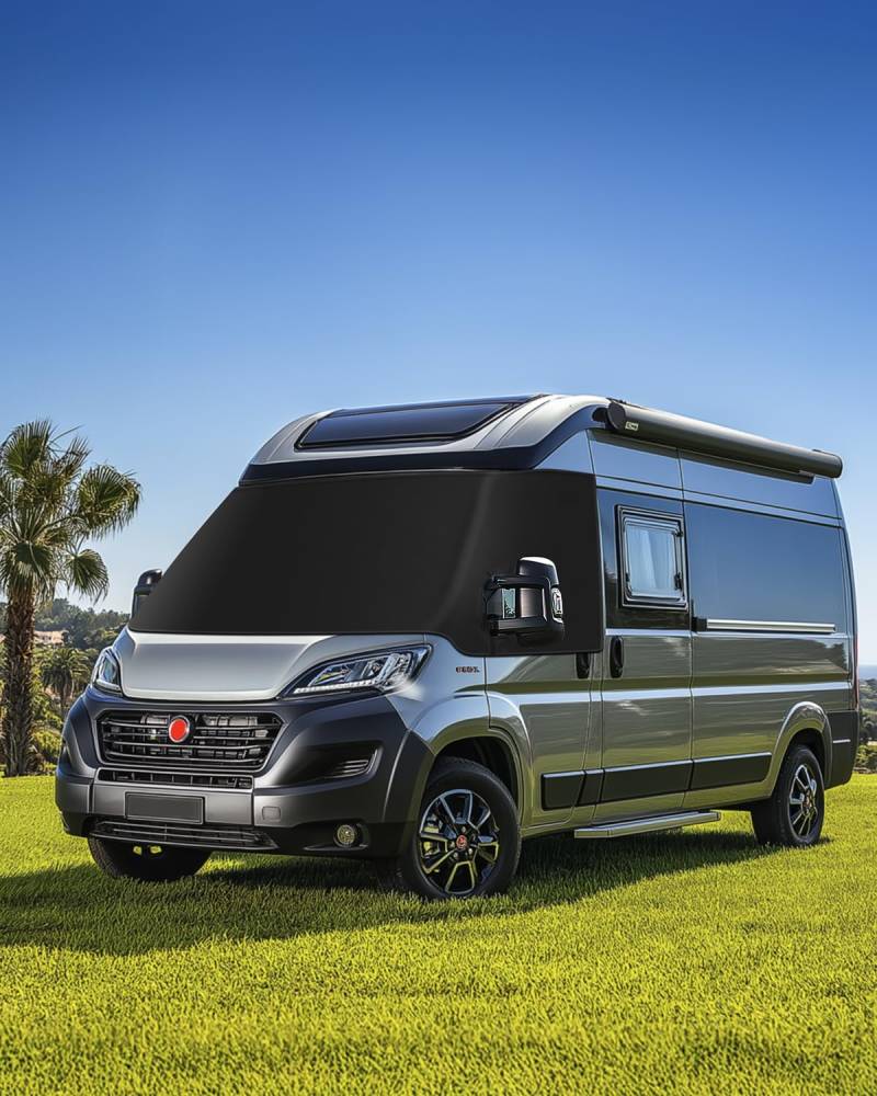 SUPAREE Sonnenschutz Frontscheibe Wohnmobil Außen Frontscheibenabdeckung Wohnmobil Frontscheibenabdeckung Ducato für F-iat Ducato UV-Schutz Wasserdicht Heavy Duty 600D Oxford von SUPAREE