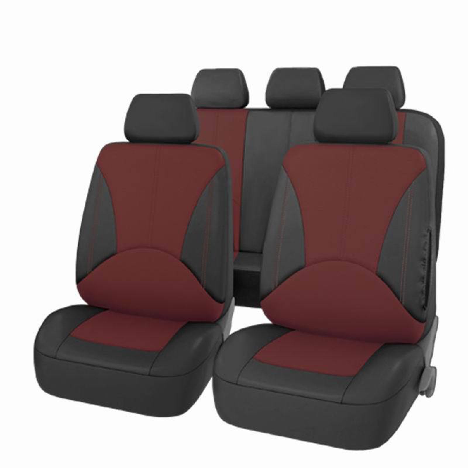 Autositzbezüge Voll Set, Sitzbezüge Voll Set, Auto Seat Protectors 5 Sitze, Auto Seat Covers Fit für die meisten Fahrzeuge,Black with red von SUPBEI