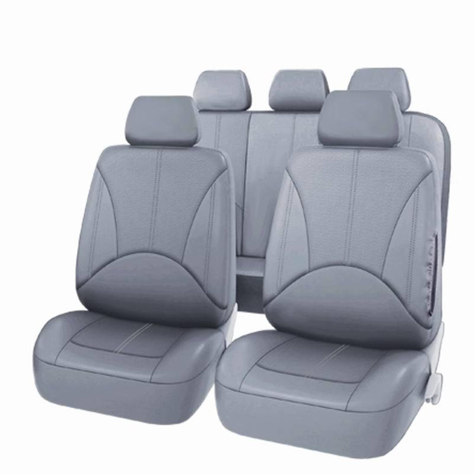 Autositzbezüge Voll Set, Sitzbezüge Voll Set, Auto Seat Protectors 5 Sitze, Auto Seat Covers Fit für die meisten Fahrzeuge,Grau von SUPBEI