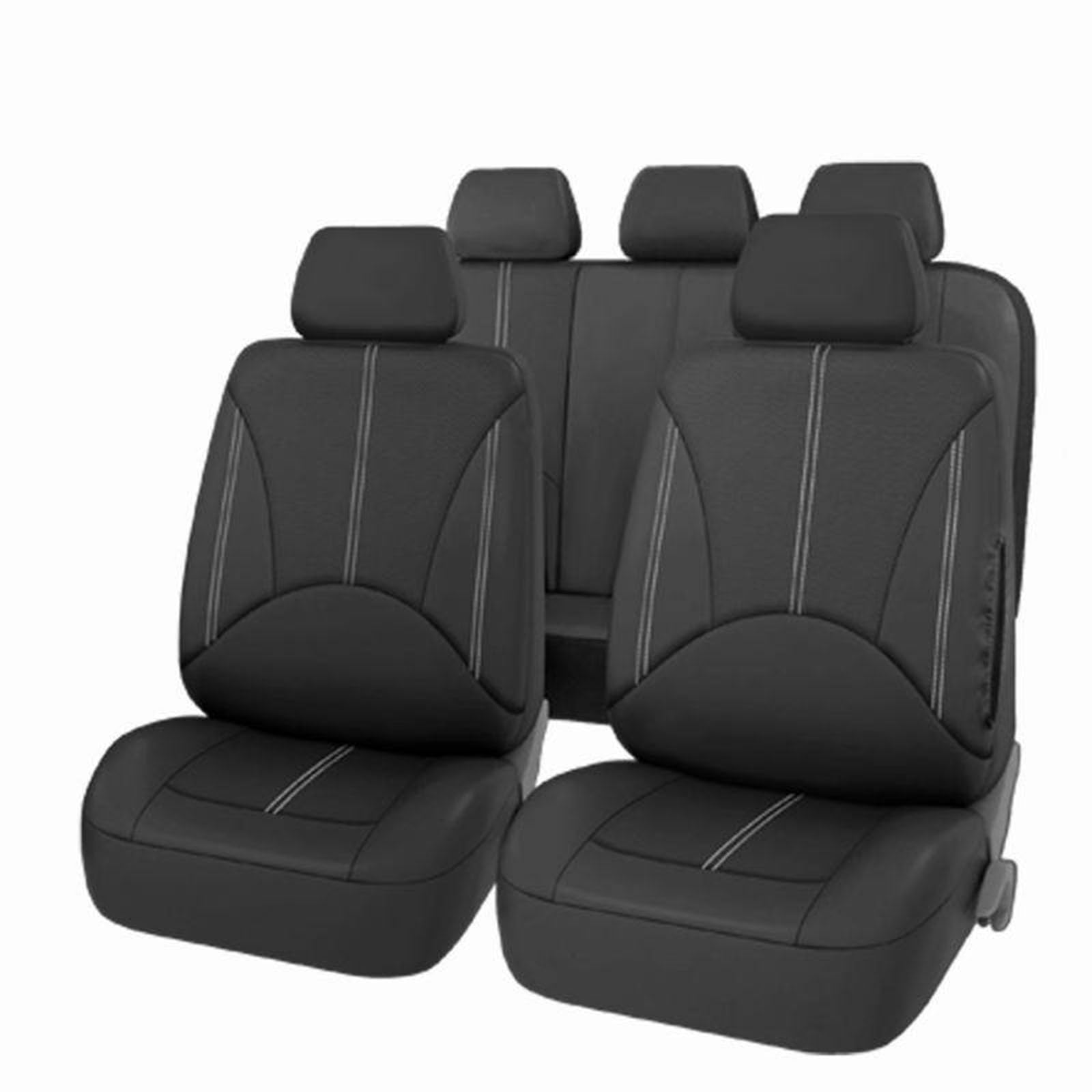 Autositzbezüge Voll Set, Sitzbezüge Voll Set, Auto Seat Protectors 5 Sitze, Auto Seat Covers Fit für die meisten Fahrzeuge,Schwarz von SUPBEI