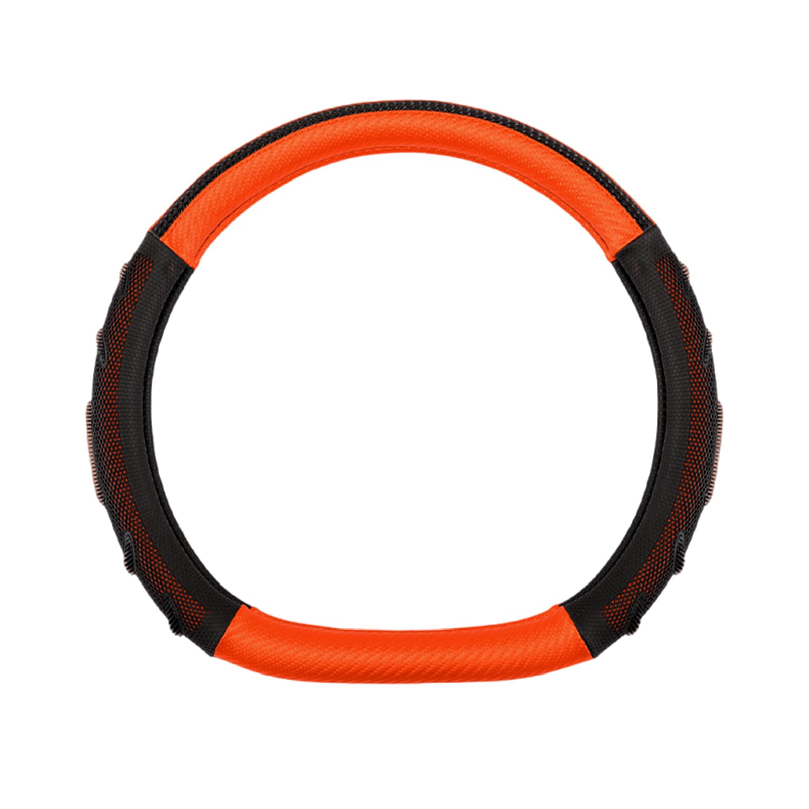 Runde Lenkradabdeckung Mikrofaser -Leder -Lenkradabdeckung Anti-Rutsch-Autolenkelschütze Atmungsaktives Schweißsaugsport für Durchmesser 38 cm (15 "),Orange von SUPBEI