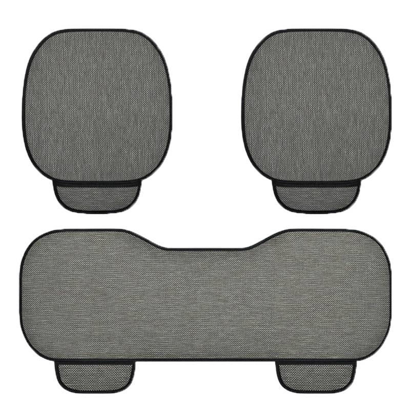 SUPBEI 3PCS -Leinensitzabdeckungen Non-Slip-Universal von Autositzkissen Atmungsaktive Autositzabdeckungen für Autos, Lastwagen, Limousine und SUV Atmungsaktive Autositzabdeckungen,Grau von SUPBEI