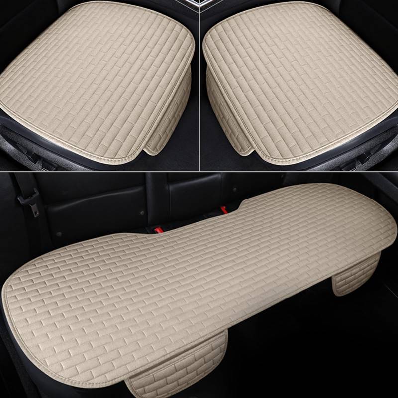 SUPBEI Autositzabdeckungen Wäsche -Autositzkissen Nicht rutscher Boden und festes Design Universelle Vordersitzabdeckungen Atmungsaktiven Beschützer Für 90% Fahrzeuge geeignet,Beige von SUPBEI