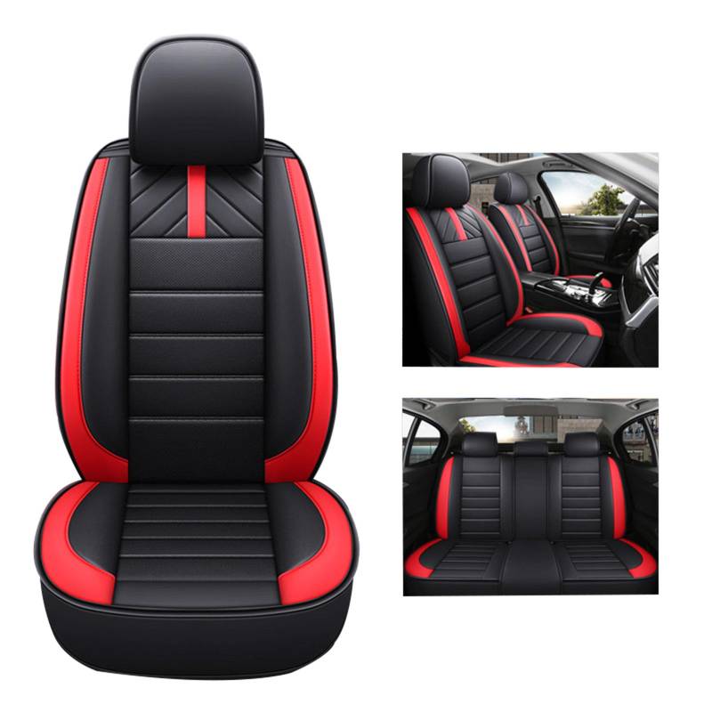 SUPBEI Carseat Sitzschutz, Autositzbezüge Full Set, Auto Seat Covers Vordersitze und Rücken, wasserdichte Autositzabdeckung, Auto Kissen Fit für die meisten Autos,Rot von SUPBEI