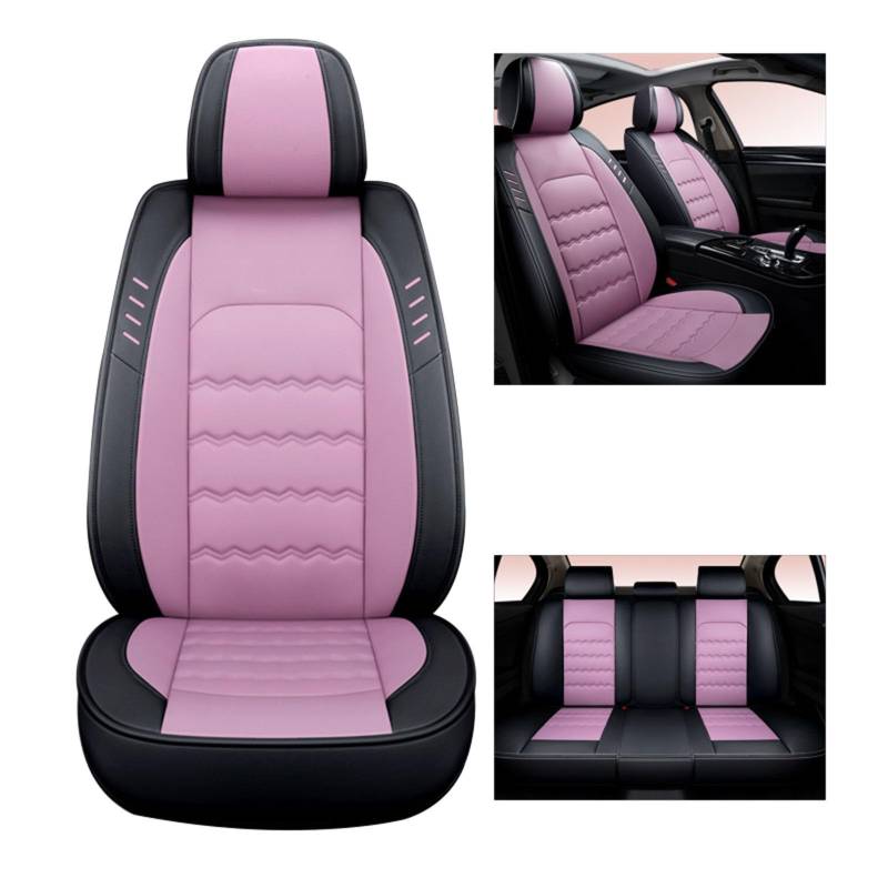 Sitzbezüge Full Set, Leder Sitzbezüge, Volle Abdeckung Faux Leder Auto Sitzbezüge, Auto Sitz Schutz Zubehör Fit für die meisten Fahrzeuge,Lila von SUPBEI