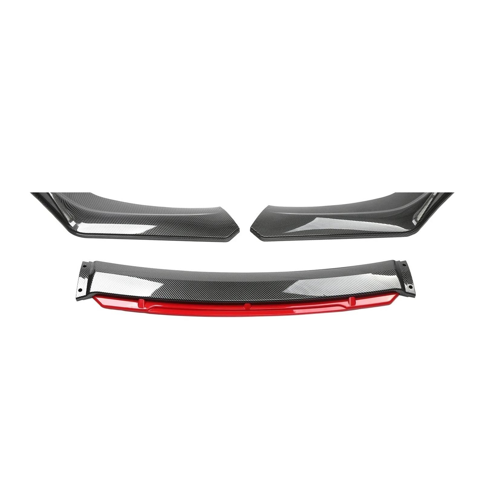 Heckspoilerlippe Universal Auto Spoiler Front Stoßstange Stoßstange Canard Lip Splitter Lip Body Kit Dekorative Streifen Carbon Faser Kofferraumspoiler(Carbon Fiber Red) von SUPER DAFI