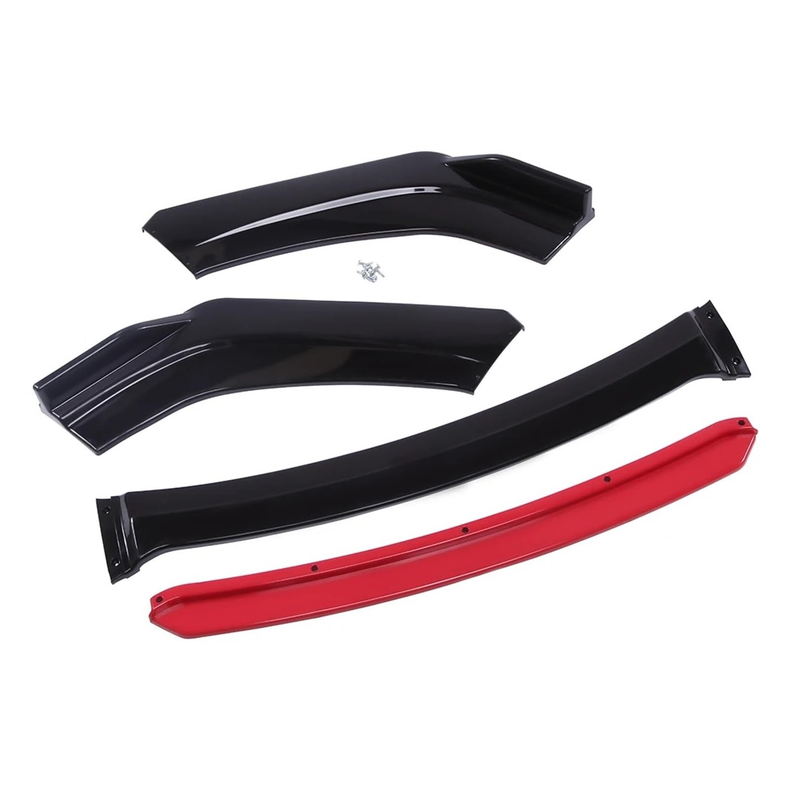 Kofferraumspoiler Hinten Für A3 Für A4 Für A5 Für A6 Für A8 Universal Auto Front Stoßstange Lip Splitter Spoiler Diffusor Lip Kit Heckstoßstangen-Spoiler(Gloss Black and Red) von SUPER DAFI