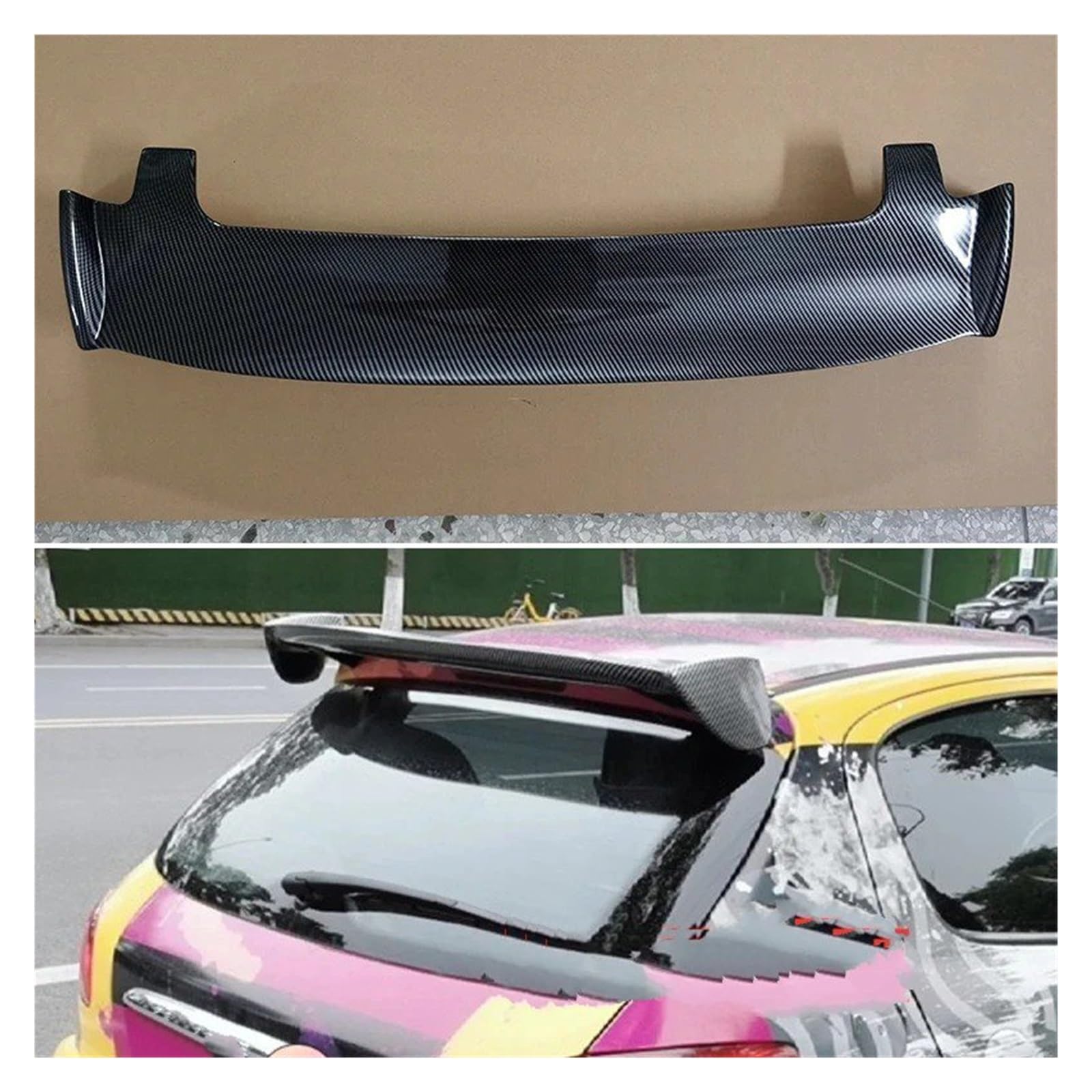 Kofferraumspoiler Hinten Für P&eugeot 206 207 307 Fließheck Universell Auto Spoiler Hinten Stamm Flügel Körper Kit ABS Kunststoff Zubehör Heckstoßstangen-Spoiler(Unpainted) von SUPER DAFI