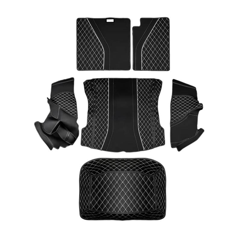 Kofferraumwanne Für Tesla Für Modell 3 2023 2022 2021 2020 Auto Cargo Mat Cargo Liners Leder Stamm Matten Zubehör Cargo Teppich(6PCS) von SUPER DAFI