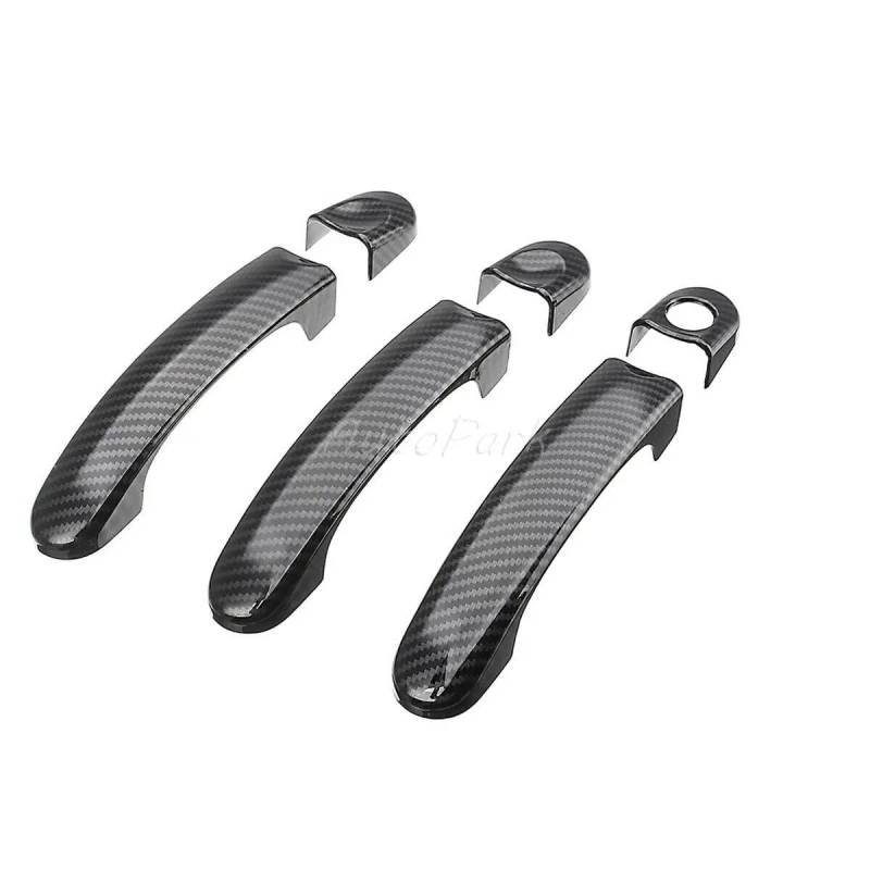 Türgriff Außentürgriff Für Transporter Für T5 T6 Für Caddy 2003 2004 2005 2006 2007 2008 2009 2010 2011 2012-2015 Carbon Faser/Glanz Schwarz Außentürgriff Abdeckung Türgriffkappen(Carbon Fiber) von SUPER DAFI