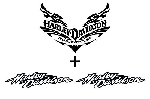 Reflektierende Aufkleber für Motorradhelm, Harley Davidson, Logo, 3 Stück von SUPER FABRIQUE