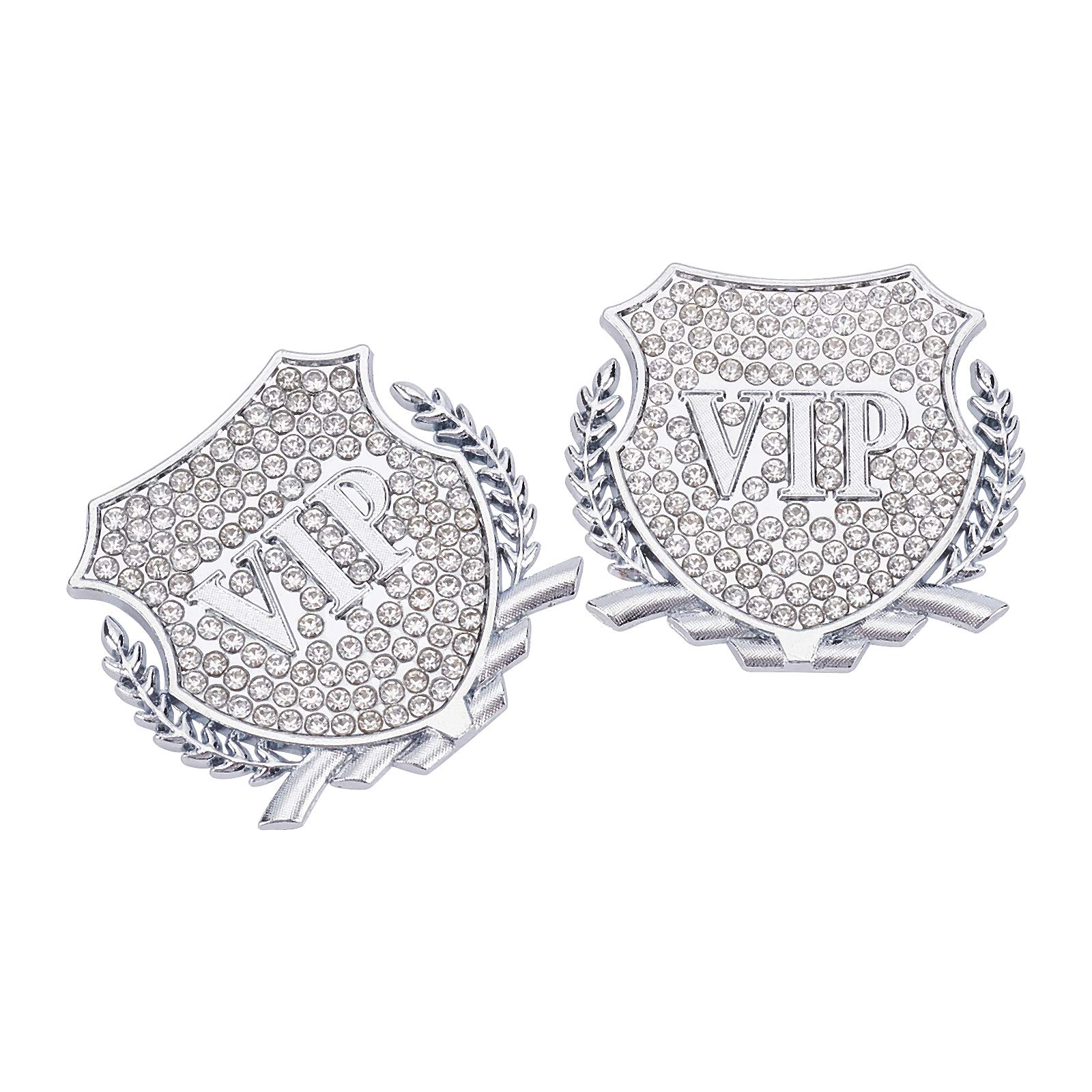 SUPERFINDINGS 2PCS 50.5mm Platinum Selbstklebende Abzeichen VIP Abzeichen Aufkleber Alu Auto Aufkleber Wetterfeste Aufkleber Aufkleber Metall Auto Emblem Aufkleber Aufkleber Für Jedes Fahrzeug von SUPERFINDINGS