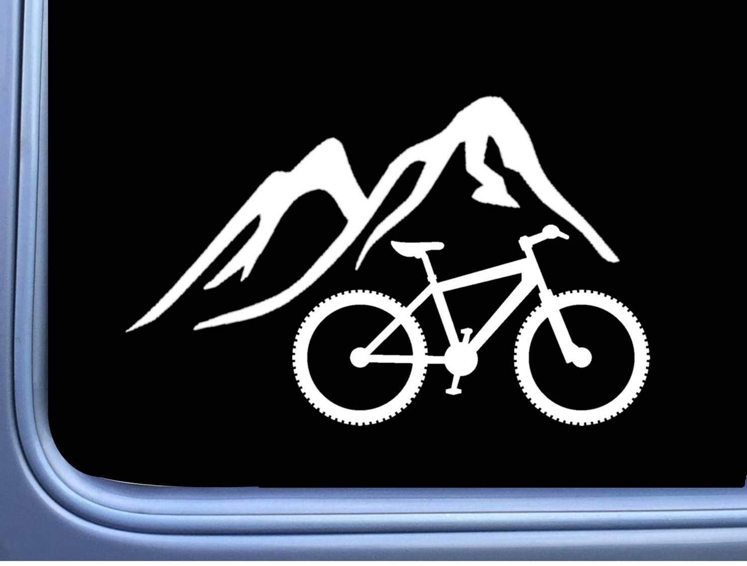 SUPERSTICKI Berge mit Mountainbike 20cm Aufkleber,Autoaufkleber,Sticker,Decal,Wandtattoo, aus Hochleistungsfolie,UV&waschanlagenfest, von SUPERSTICKI