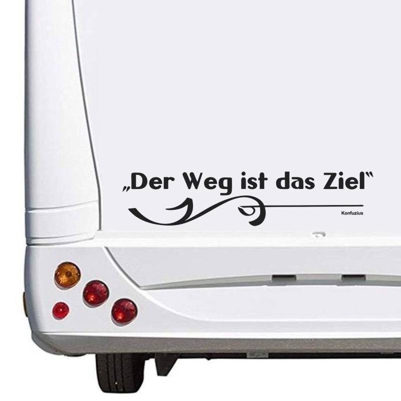 SUPERSTICKI Der Weg ist das Ziel Konfuzius Spruch Wohnwagen Caravan Camping Holiday Urlaub ca. 30cm Aufkleber Autoaufkleber Sticker Womo Wowa von SUPERSTICKI