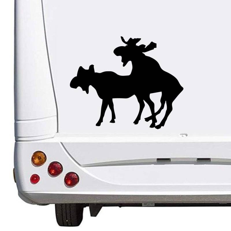 SUPERSTICKI Elche Machen eine Familie Wohnwagen Caravan Camping Holiday Urlaub ca. 30cm Aufkleber Autoaufkleber Sticker Womo Wowa von SUPERSTICKI