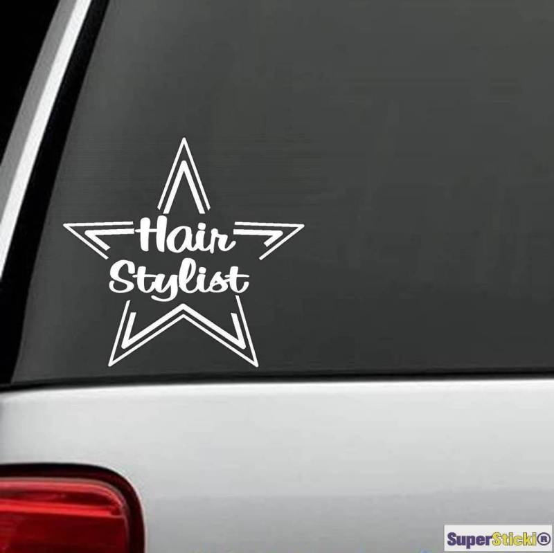 SUPERSTICKI Friseur Hairstylist Sterne Autoaufkleber ca 15 cm Tuning Motorsport Aufkleber Decal Hochleistungsf von SUPERSTICKI