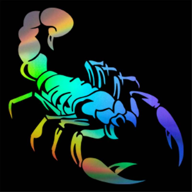 SUPERSTICKI Skorpion 20 cm Oilslick Aufkleber Hologramm Hologram Folie Aufkleber Autoaufkleber,Wandtattoo Profi-Qualität für Lack,Scheibe,etc.Waschanlagenfest von SUPERSTICKI