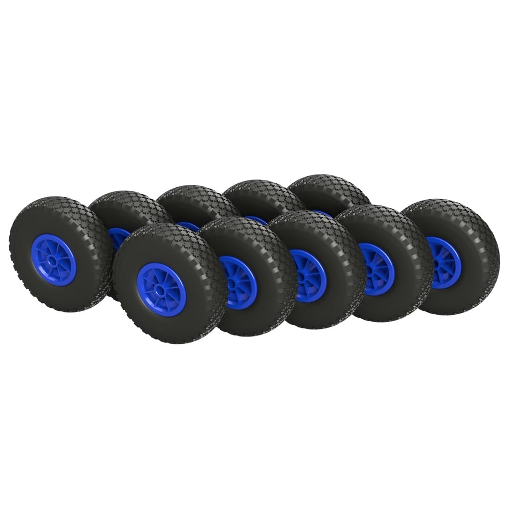 10 x Luftrad Ø 260 mm 3.00-4 Gleitlager Sliprad Sackkarrenrad Bollerwagen, schwarz/blau von SUPROD