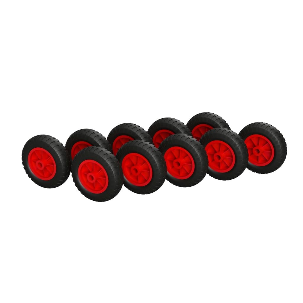 10 x PU Rad Ø 160 mm Gleitlager Kompressor Rolle Sliprolle PANNENSICHER, schwarz/rot von SUPROD