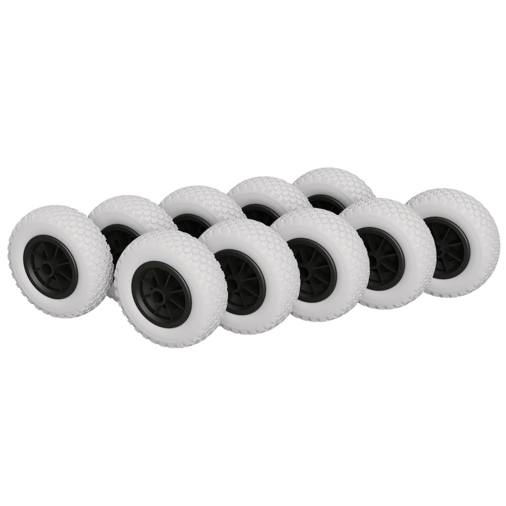 10 x PU Rad Ø 200 mm 2.50-4 Gleitlager Rolle Sliprolle Sliprad PANNENSICHER, grau/schwarz von SUPROD