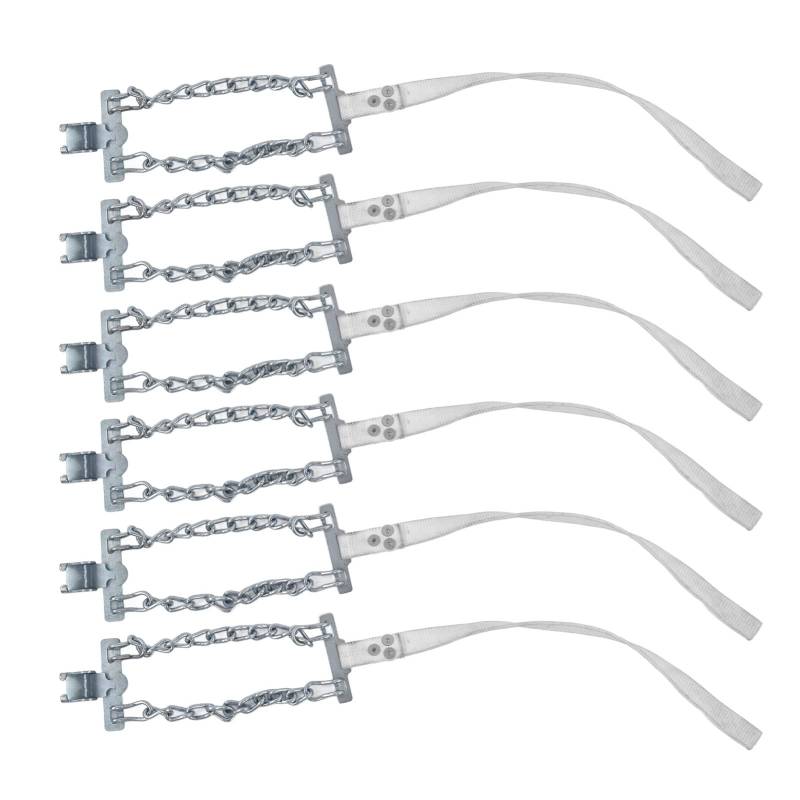 6-teilige Notfall-Schneekette, Rutschfeste Auto-Stahlrad-Reifenkette für Vereiste, Schlammige Sandstraßen von SUPYINI