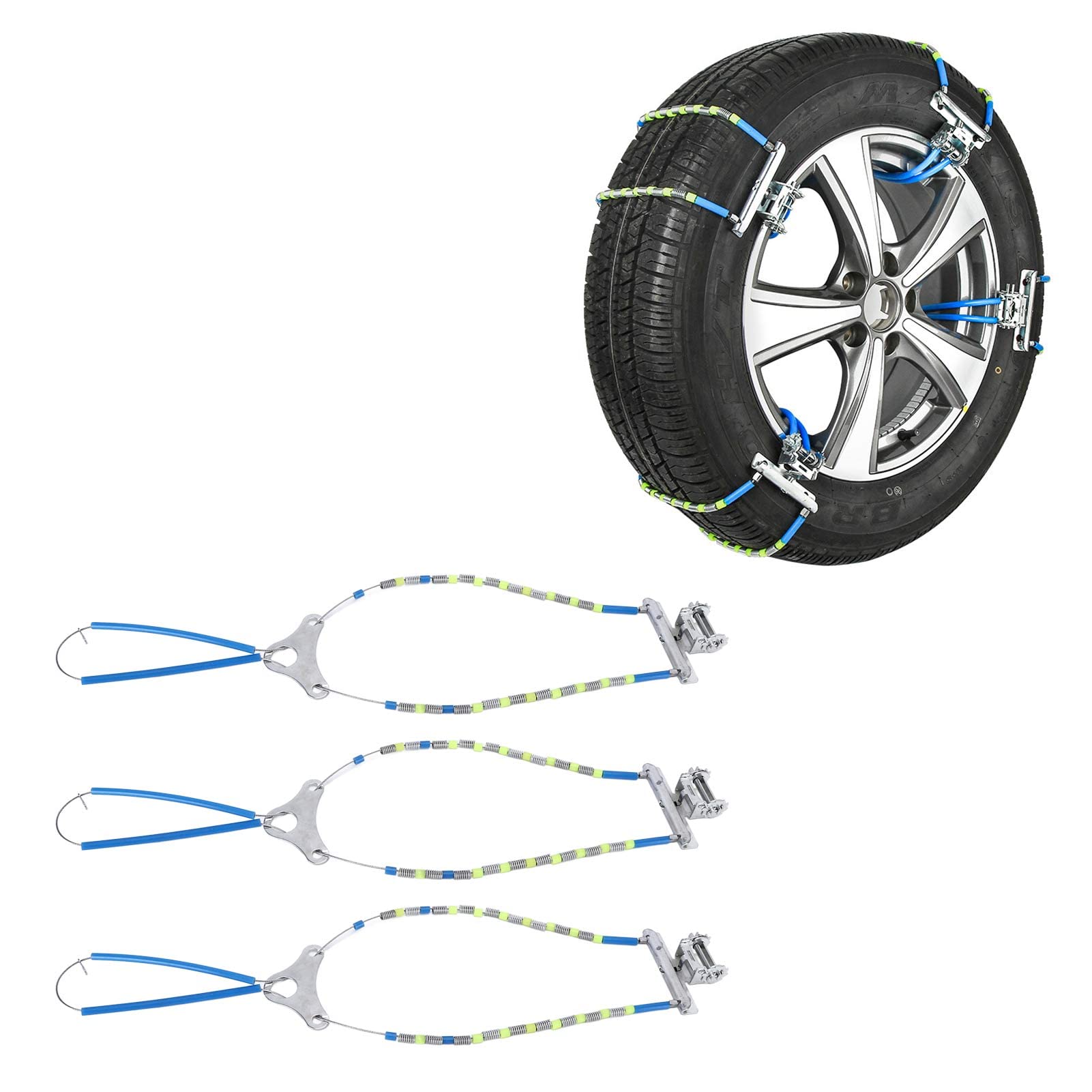 Universal Snow Chains, 3PCS Auto Notfall Schnee Kette Universal Anti Slip Rad Reifen Kette für Eis Schlammigen Sand RoadUniversal Schnee Ketten, von SUPYINI