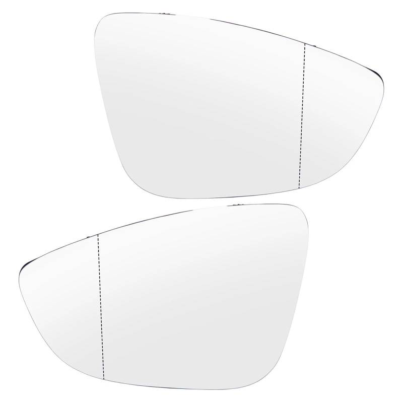 Ersatzspiegelglas Für Passat B7 2010-2015 CC Für EOS Für Jetta MK6 Für Käfer Für Scirocco 2008-2018 Seite Flügel Spiegel Glas Erhitzt Konvexen Weitwinkel(Pair) von SUSHUANG