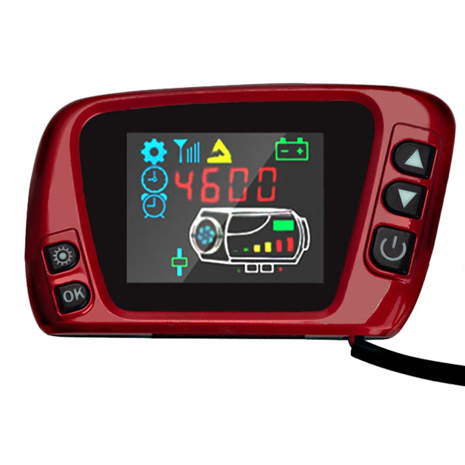 SUSQVHVCK 12V/24V Passend For LCD Display Thermostat Monitor Schalter + Fernbedienung Zubehör For 5kw/8kw Autoheizung Parkplatz Dieselheizung Heizungsteile und Zubehör(Red LCD Monitor) von SUSQVHVCK