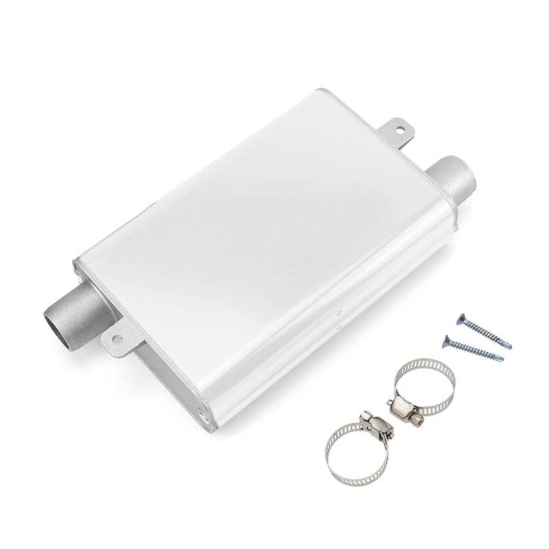 SUSQVHVCK 24mm Schalldämpfer Schalldämpfer Verbesserte Klemmhalterung Auto Luft Standheizung Auspuffrohr Edelstahl Passend for Webasto Passend for Eberspacher Heizungsteile und Zubehör(Silver) von SUSQVHVCK