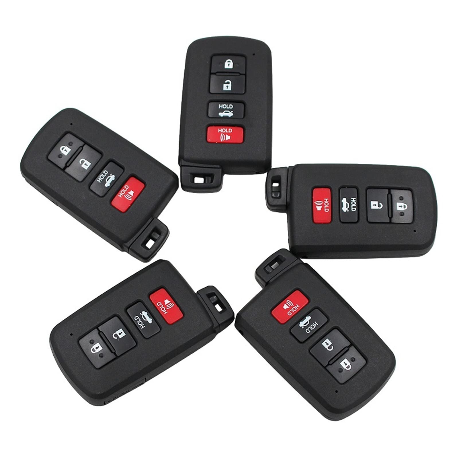 SUSQVHVCK 5 teile/los, 4 Button Smart Remote Auto Key Shell Case Kompatibel for Toyota kompatibel for Avalon kompatibel for Camry kompatibel for Hybrid kompatibel for Corolla Schlüsseletui von SUSQVHVCK