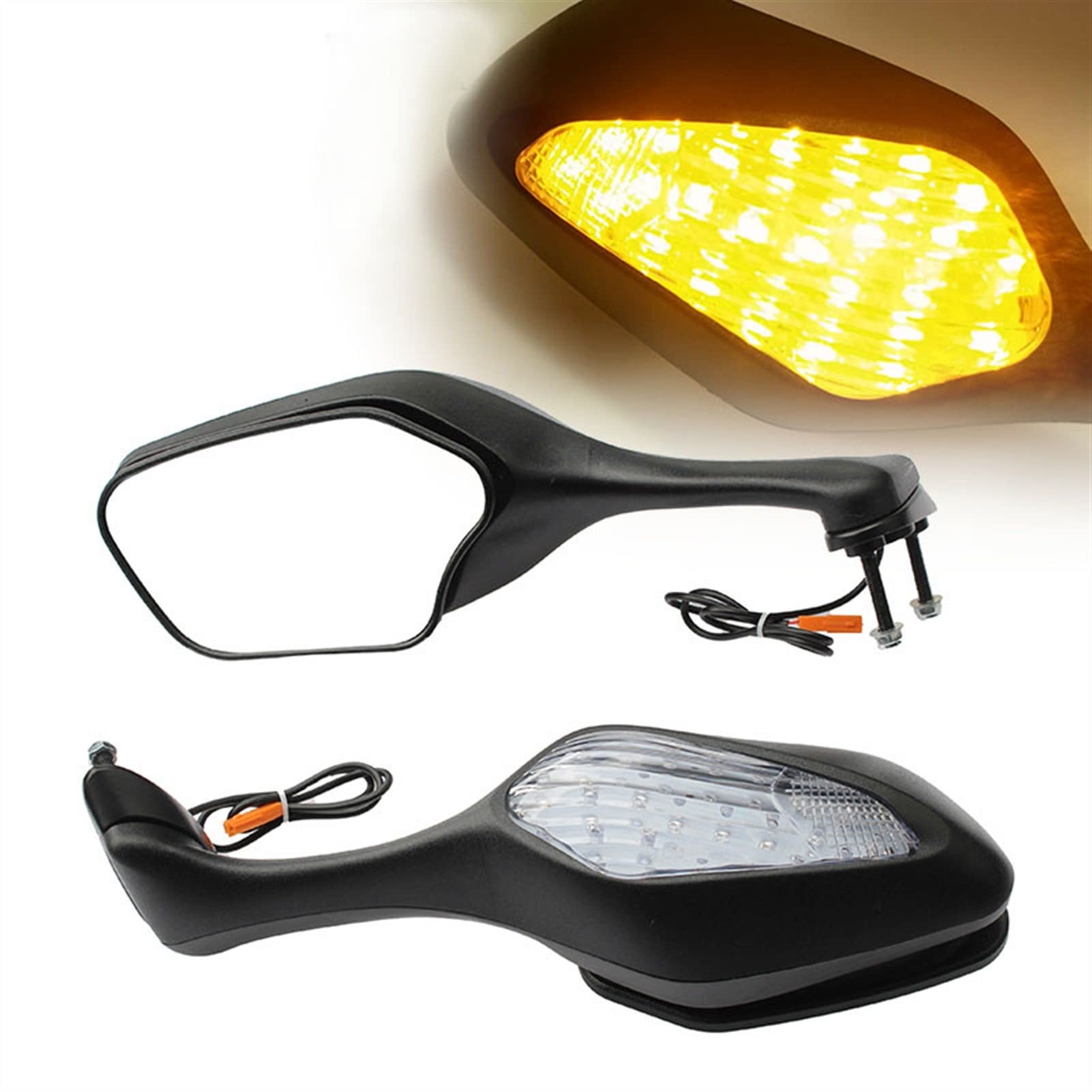 Motorrad-Rückspiegel Mit Blinker Für Honda CBR1000RR CBR 1000 RR 2008–2016 Spiegel Mit Blinker (Color : Black B) von SUTLI