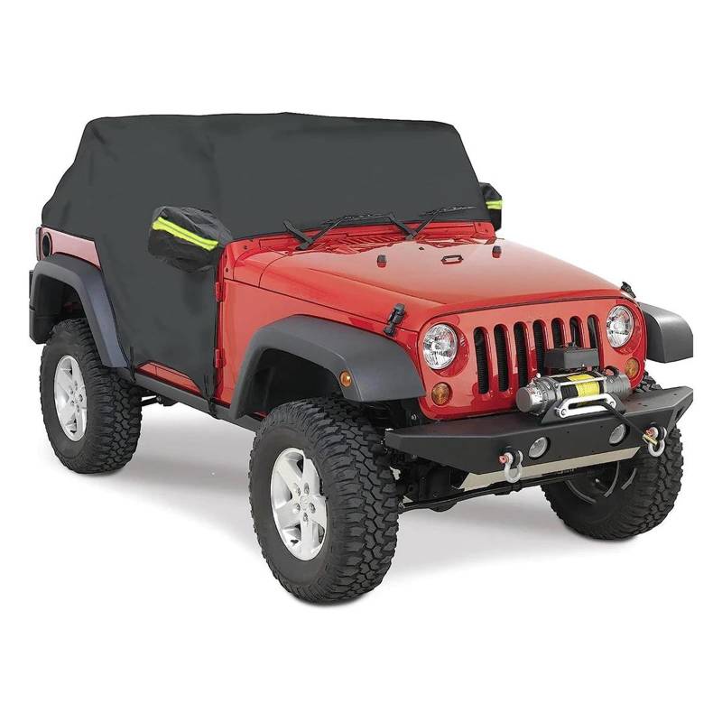 SUTVCM Für Jeep Für Wrangler JK JL Hardtop 2 4 Türen 2007-2021 Outdoor wasserdichte 210D Halbschutzabdeckung Autokabinenabdeckungen Autoabdeckung(2Türen) von SUTVCM