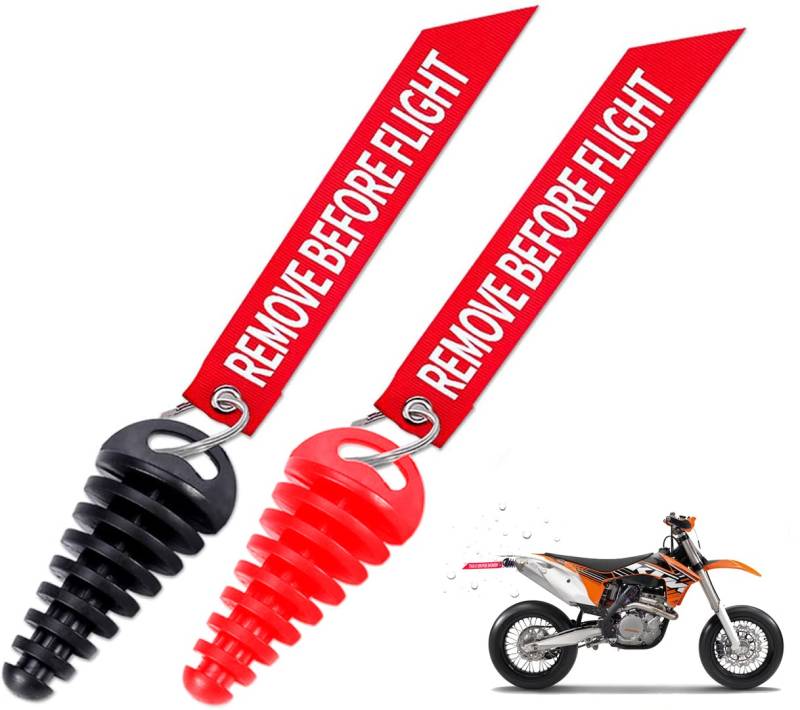 SUpoetry 2 Stücke Auspuffstopfen, Auspuffstopfen Motorrad, Motorrad Auspuffstopfen, für Motorräder, Geländewagen(Schwarz Rot) von SUpoetry