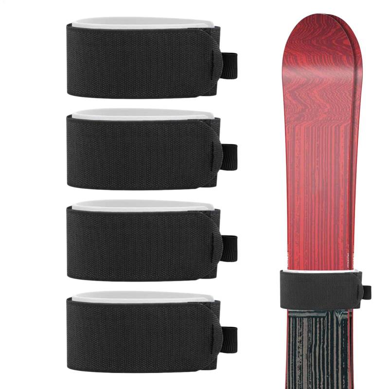 SVCEQZE 8 Stück Snowboard Krawatten Ski Fastener, Snowboard Trägergurt Ski Straps Ski Fastener, Verstellbare Ski Wraps Krawatten Ski Fastener Straps Snowboard Nylon Straps Skizubehör von SVCEQZE