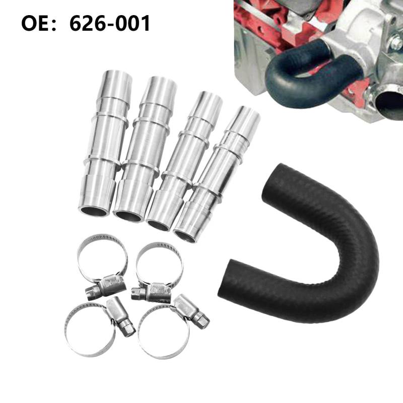 SVCEQZE Heizungskern-Reparatur-Bypass-Kit,Motor-Heizungskern-Bypass-Kit, Motorheizungskern-Bypass-Kit, Aluminiumkern-Bypass-Kit mit 5/8-Zoll-3/4-Zoll-Schlauch für die häufigsten undichten, von SVCEQZE