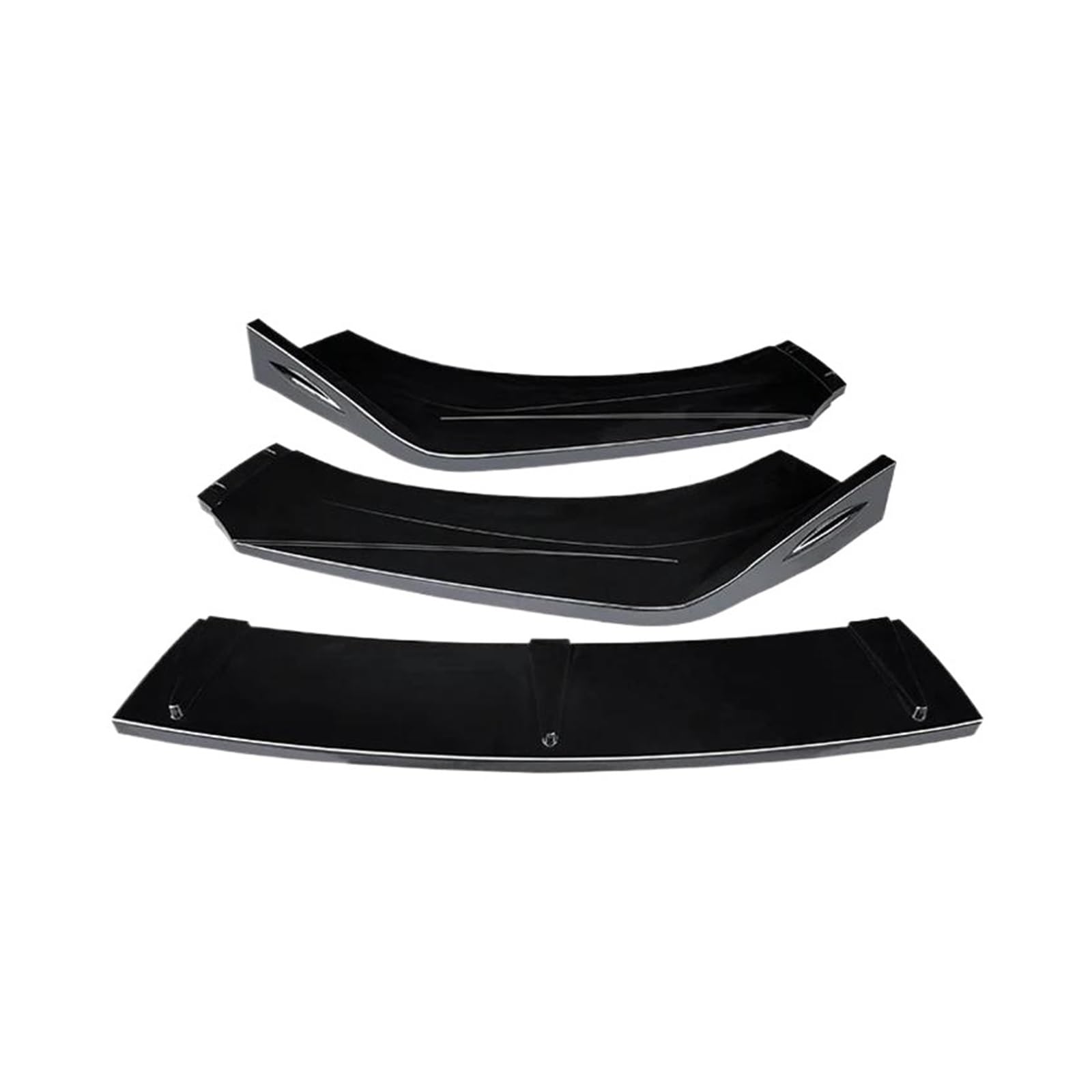 Gemusterter Frontstoßstangensplitter-Lippendiffusor Für A1 2011-2019 Spoiler-Bodykit-Schutz Seitenschweller für Autos(Schwarz glänzend) von SVTSTRQE