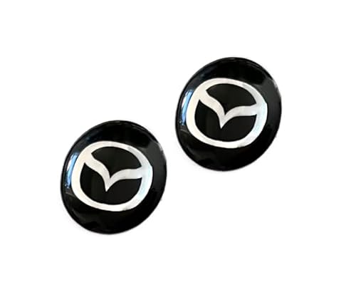 2 Stück Aufkleber 14mm Diameter passend fürMazda-Auto mit Logo Kfz. Für Schlüssel Key Fernbedienung usw. Sticker mit Emblem (14mm Mzd. 2St.) von SVV