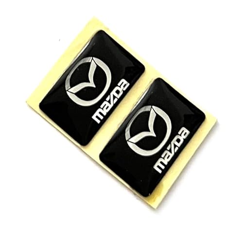 2 Stück Aufkleber 18 x 11 mm. Passend für Mazda-Auto mit Logo Kfz. Für Innerraum, Salon, Schlüssel, Key usw. Dekorative Sticker mit Emblem (18x11mm MAZD.. 2St.) von SVV