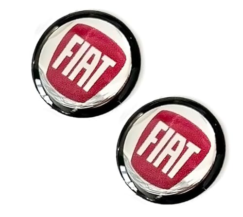 2 Stück Aufkleber mit Logo 14mm Diameter für.FIAT Auto Kfz. Für Schlüssel Key Fernbedienung usw. Sticker mit Emblem (14mm 2St. Fia.t Schwarz - Silber - Rot Epoxy) von SVV