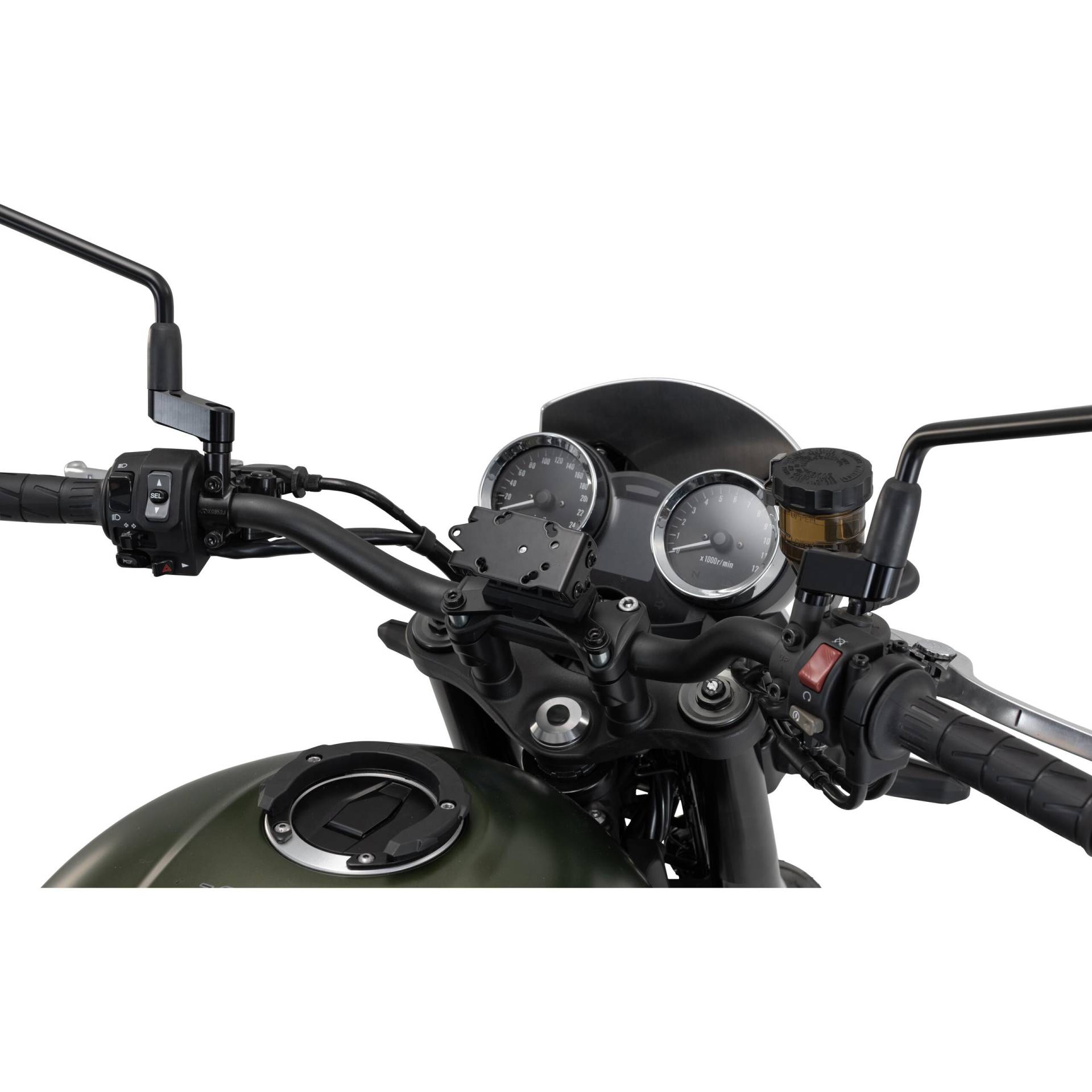 SW-MOTECH QUICK-LOCK Navi-Halter an Lenker für Kawasaki Z 900 RS von SW-MOTECH