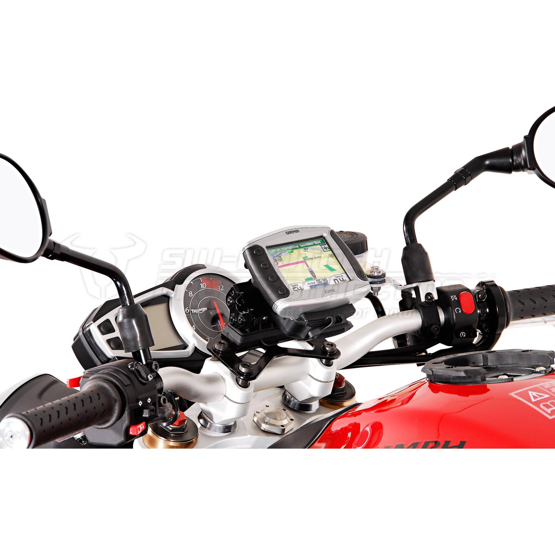 SW-MOTECH QUICK-LOCK Navi-Halter an Lenker für Speed Triple 1050 2011- von SW-MOTECH