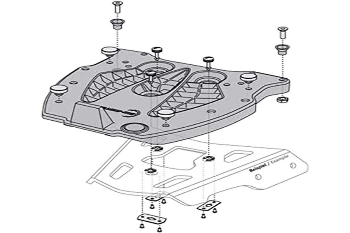 Adapter Plate for Alu-Rack Sw-Motech for Trax Top Case. Black von SW-Motech