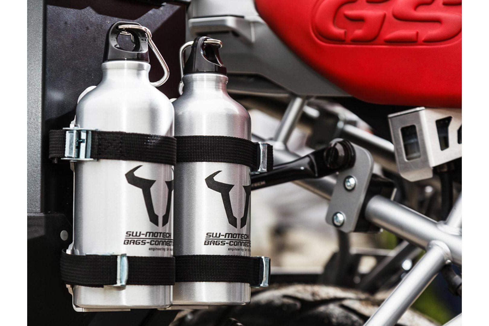 SW-Motech TRAX Flaschen-Kit mit 2x 0,6 Liter Flasche, für TRAX Zubehör-Aufnahme, Silver von SW Motech