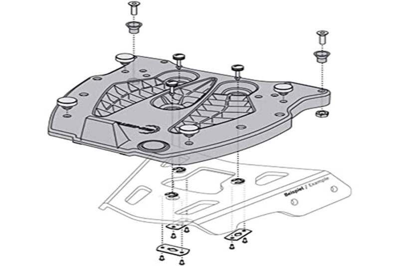 Adapter Plate for Alu-Rack Sw-Motech for Trax Top Case. Black von SW Motech