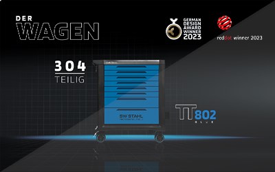 Sw Stahl Profi-Werkzeugwagen TT802, blau, bestückt, 304-teilig [Hersteller-Nr. Z3208] von SW STAHL