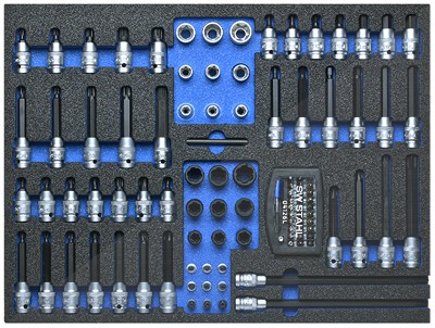 Sw Stahl Werkstattwagensortiment, Schraubendreheinsätze 1/4 1/2 102-tlg. [Hersteller-Nr. Z3010-4] von SW STAHL