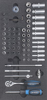 Sw Stahl Werkstattwagensortiment, Steckschlüssel 1/4“ mit Ratsche, 66-tlg. [Hersteller-Nr. Z3013-12] von SW STAHL